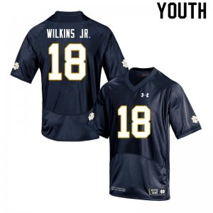 Notre Dame Fighting Irish Youth Joe Wilkins Jr. #18 Navy Under Armour Authentic Stitched College NCAA Football Jersey XNS4599XH